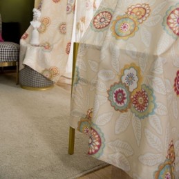 Rideau En Coton Et Lin Sur Mesure, Style Américain, Semi-Occultant, Imprimé Floral