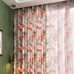 Rideau En Coton Et Lin Sur Mesure, Style Américain, Imprimé Floral