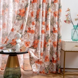 Rideau En Coton Et Lin Sur Mesure, Style Américain, Imprimé Floral