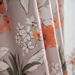 Rideau En Coton Et Lin Sur Mesure, Style Américain, Imprimé Floral