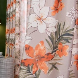 Rideau En Coton Et Lin Sur Mesure, Style Américain, Imprimé Floral