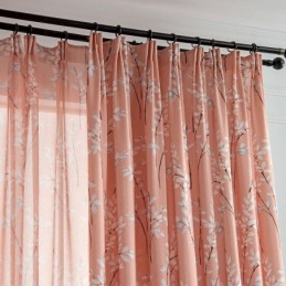 Rideau Sur Mesure Style Américain, Semi-Occultant, Imprimé Végétal
