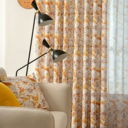 Rideau Semi-Occultant Sur Mesure, Style Américain, Imprimé Végétal