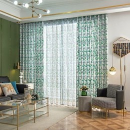 Rideau Semi-Occultant Sur Mesure, Style Américain, Imprimé Végétal