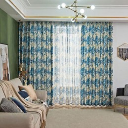 Rideau De Style Américain Sur Mesure, Imprimé Végétal