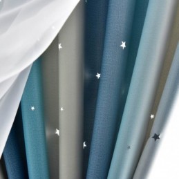 Rideau Occultant Sur Mesure En Forme D'Étoile Creuse Avec Voile Pour Chambre À Coucher