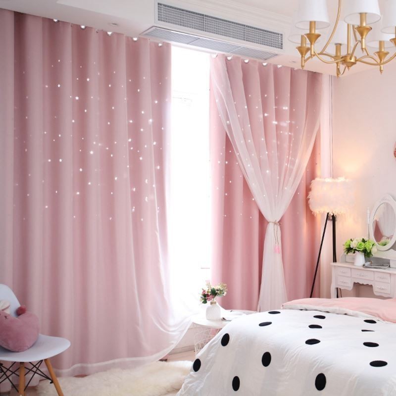 Rideau Occultant Fresh Max Sur Mesure, Motif Étoile Creuse Transparente, Pour Chambre D'Enfant