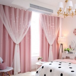 Rideau Occultant Fresh Max Sur Mesure, Motif Étoile Creuse Transparente, Pour Chambre D'Enfant