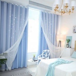 Rideau Occultant Fresh Max Sur Mesure, Motif Étoile Creuse Transparente, Pour Chambre D'Enfant