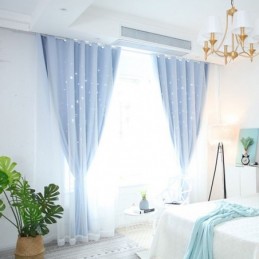 Rideau Occultant Fresh Max Sur Mesure, Motif Étoile Creuse Transparente, Pour Chambre D'Enfant