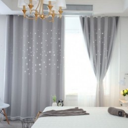 Rideau Occultant Fresh Max Sur Mesure, Motif Étoile Creuse Transparente, Pour Chambre D'Enfant