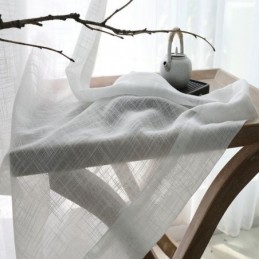 Rideau Transparent Blanc Sur Mesure, Couleur Unie, Pour Salon, Chambre À Coucher