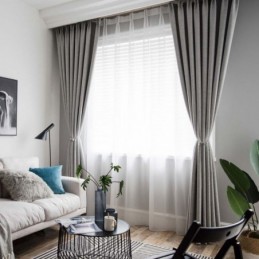 Rideau Occultant Gris Uni Sur Mesure, Tissu Moderne Et Simple Pour Salon Et Chambre À Coucher