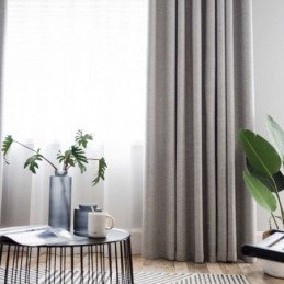 Rideau Occultant Gris Uni Sur Mesure, Tissu Moderne Et Simple Pour Salon Et Chambre À Coucher