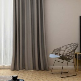 Rideau Occultant Gris Moderne Sur Mesure, Couleur Unie, Imitation Soie, Tissu Pour Salon Et Chambre À Coucher