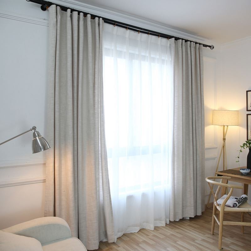 Rideau Moderne Sur Mesure, Protection De L'Environnement, En Coton Et Lin, Couleur Unie, Pour Salon