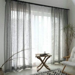 Rideau Transparent Gris Sur...