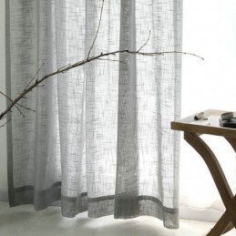 Rideau Transparent Gris Sur Mesure, Voile Respirant De Couleur Unie Pour Salon Et Chambre À Coucher