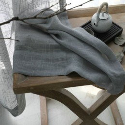 Rideau Transparent Gris Sur Mesure, Voile Respirant De Couleur Unie Pour Salon Et Chambre À Coucher