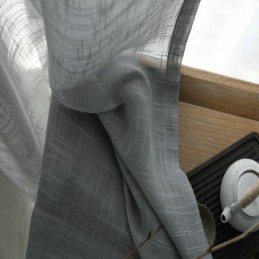 Rideau Transparent Gris Sur Mesure, Voile Respirant De Couleur Unie Pour Salon Et Chambre À Coucher