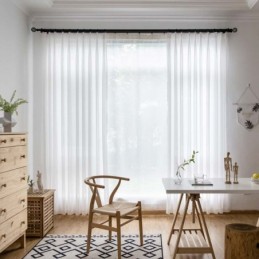 Rideau Transparent En Mousseline Blanche Sur Mesure, Tissu Respirant Moderne Pour Salon, Chambre À Coucher, Chambre D'Enfant