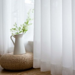 Rideau Transparent En Mousseline Blanche Sur Mesure, Tissu Respirant Moderne Pour Salon, Chambre À Coucher, Chambre D'Enfant