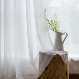 Rideau Transparent En Mousseline Blanche Sur Mesure, Tissu Respirant Moderne Pour Salon, Chambre À Coucher, Chambre D'Enfant