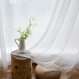 Rideau Transparent En Mousseline Blanche Sur Mesure, Tissu Respirant Moderne Pour Salon, Chambre À Coucher, Chambre D'Enfant
