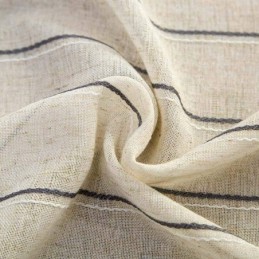 Rideau Transparent Simple Nordique Fait Sur Mesure, Rayures Jacquard, Environnement, Tissu Mélangé De Lin Protecteur