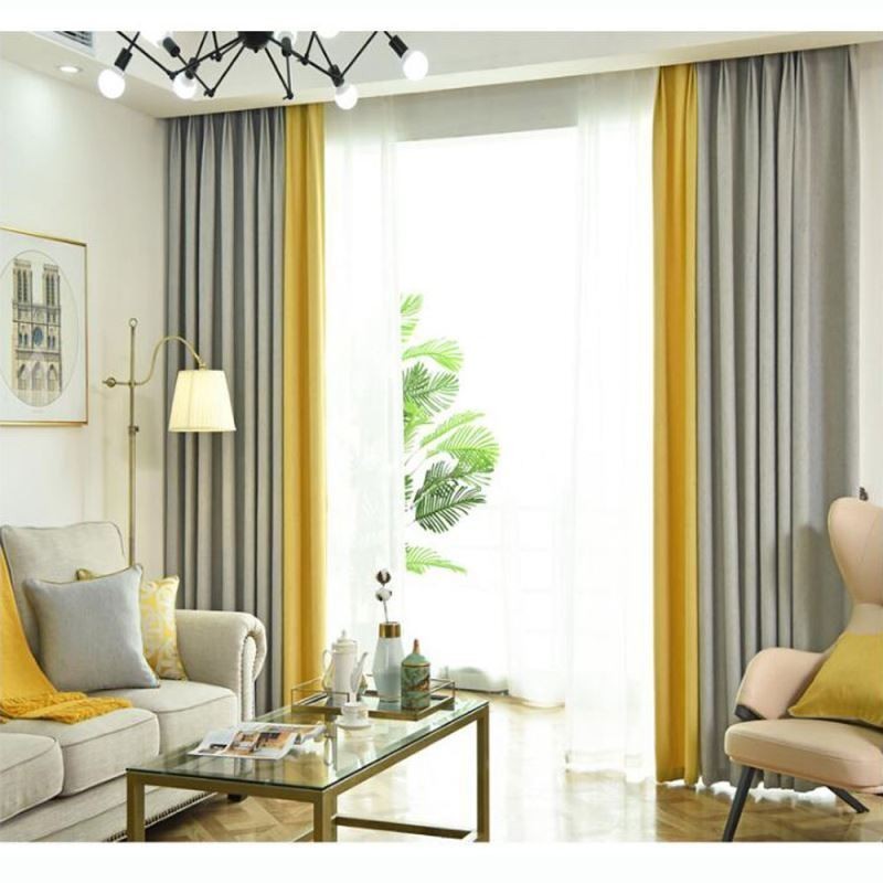 Rideau À Épissure Double Couleur, Sur Mesure, Moderne, Simple, Semi-Occultant, Pour Salon Et Chambre À Coucher