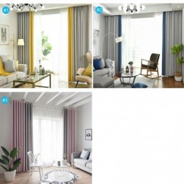 Rideau À Épissure Double Couleur, Sur Mesure, Moderne, Simple, Semi-Occultant, Pour Salon Et Chambre À Coucher