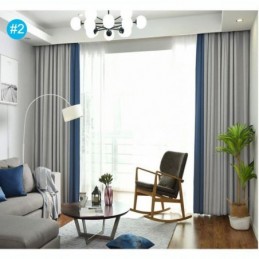 Rideau À Épissure Double Couleur, Sur Mesure, Moderne, Simple, Semi-Occultant, Pour Salon Et Chambre À Coucher