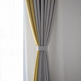 Rideau À Épissure Double Couleur, Sur Mesure, Moderne, Simple, Semi-Occultant, Pour Salon Et Chambre À Coucher