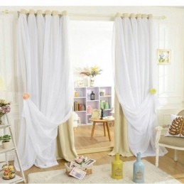 Rideaux Double Couche Occultants De Campagne Prêts À Poser, Personnalisation Avancée
