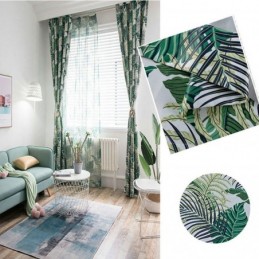 Rideau À Feuilles Vertes Sur Mesure, Motif Jungle, Romantique, Rural Américain, Chambre À Coucher, Salon, Tissu Occultant
