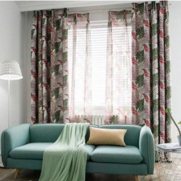 Rideau À Feuilles Vertes Sur Mesure, Motif Jungle, Romantique, Rural Américain, Chambre À Coucher, Salon, Tissu Occultant