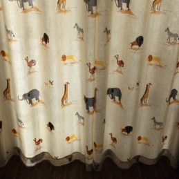 Rideau Beige À Motif Dessin Animé, Rideau Sur Mesure, Motif Lion, Girafe, Éléphant, Pour Chambre D'Enfant