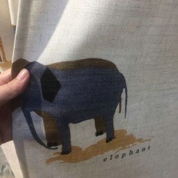 Rideau Beige À Motif Dessin Animé, Rideau Sur Mesure, Motif Lion, Girafe, Éléphant, Pour Chambre D'Enfant