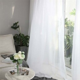 Rideau Transparent Blanc Uni Sur Mesure, Tissu Moderne Et Simple Pour Salon, Chambre À Coucher, Bureau