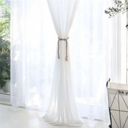 Rideau Transparent Blanc Uni Sur Mesure, Tissu Moderne Et Simple Pour Salon, Chambre À Coucher, Bureau