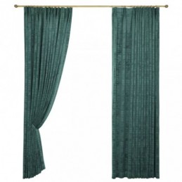 Rideau Occultant En Velours Max Sur Mesure, Couleur Unie Vert Malachite, Pour Chambre À Coucher