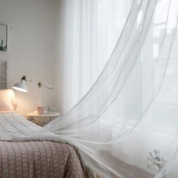 Rideau Transparent Respirant Blanc Sur Mesure, Tissu Moderne Et Simple Pour Salon, Chambre À Coucher, Bureau