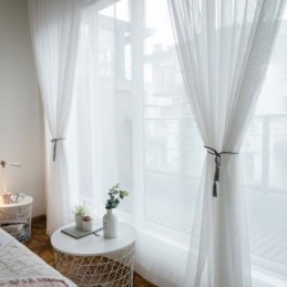 Rideau Transparent Respirant Blanc Sur Mesure, Tissu Moderne Et Simple Pour Salon, Chambre À Coucher, Bureau