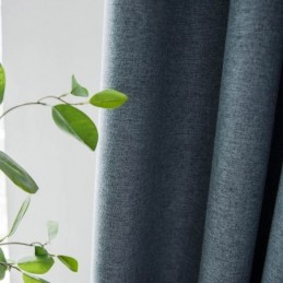 Rideau Occultant Bleu Uni Sur Mesure, Tissu Moderne Et Simple Pour Salon Et Chambre À Coucher