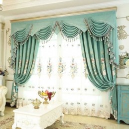 Rideau Transparent Respirant Brodé Sur Mesure, Traitement De Fenêtre De Luxe Américain