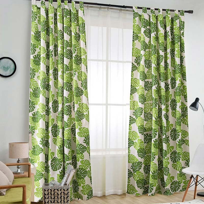 Rideau Imprimé Feuille De Bananier, Rideau Sur Mesure, Style Nordique, Pour Salon, Chambre À Coucher, Bureau, Tissu Semi-Occultant