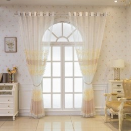 Rideau Transparent Nordique Sur Mesure, Broderie De Vigne, Pour Salon, Chambre À Coucher