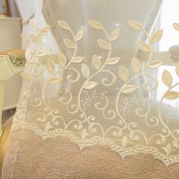 Rideau Transparent Nordique Sur Mesure, Broderie De Vigne, Pour Salon, Chambre À Coucher
