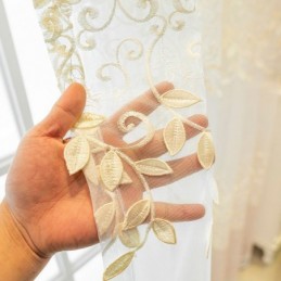 Rideau Transparent Nordique Sur Mesure, Broderie De Vigne, Pour Salon, Chambre À Coucher