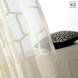 Rideau Transparent Brodé En Nid D'Abeille Sur Mesure, Tissu Abstrait Américain Pour Salon Et Chambre À Coucher